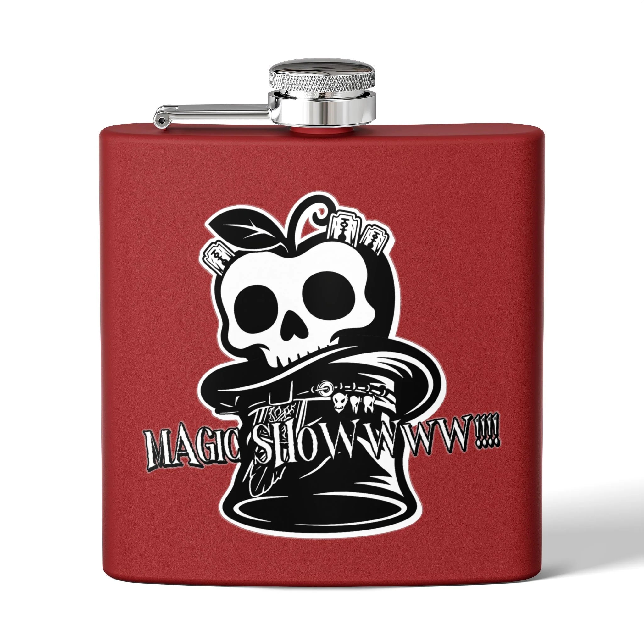 Red "Poison Apple" Stainless Steel Flask - 6oz